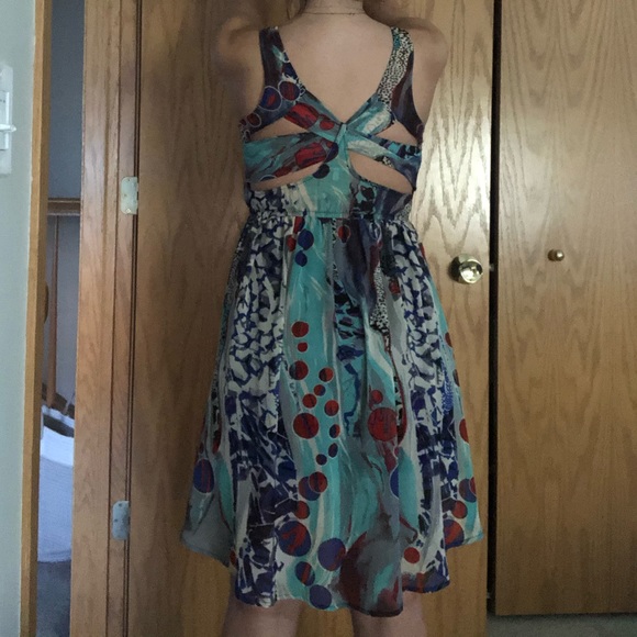 Multi-Colored, Patterned High-Low Dress - Picture 3 of 3